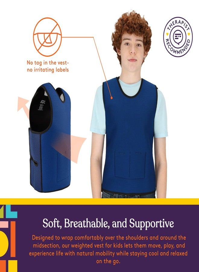 Special Supplies Weighted Sensory Compression Vest for Kids with Adjustable Weight Fit (Blue, Medium (Pack of 1)) - Image 4